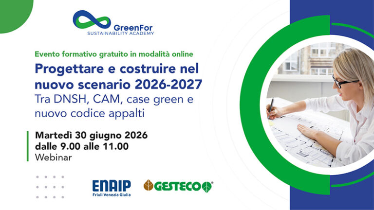 GreenFor - Webinar Progettare costruire nel nuovo scenario 2026/2027